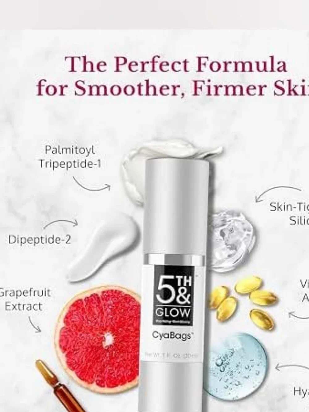 5th & Glow CyaBags Serum Eye Care Serum 1 Oz. Bottle